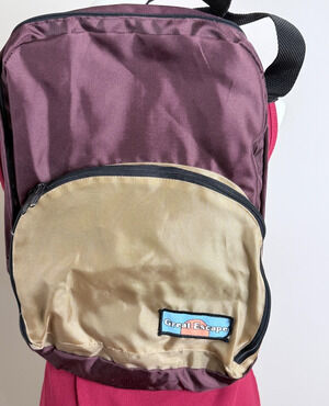 Vtg. 90s Great Escape Backpack Burgundy and Tan